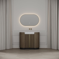 Knightsbridge Vanity Unit & Carrara Marble Basin 1000mm Smoked Oak