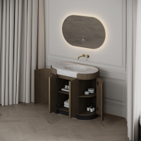 Knightsbridge Vanity Unit & Carrara Marble Basin 1000mm Smoked Oak
