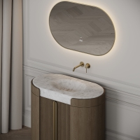 Knightsbridge Vanity Unit & Carrara Marble Basin 1000mm Smoked Oak