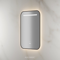 Lumiere Backlit & Demister Curved Mirror 600mm Matte Black