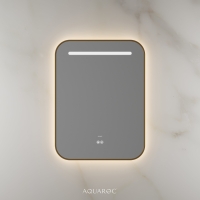 Lumiere Backlit & Demister Curved Mirror 600mm Brushed Gold