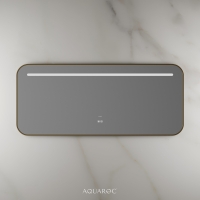 Lumiere Backlit & Demister Curved Mirror 1400mm Brushed Gold