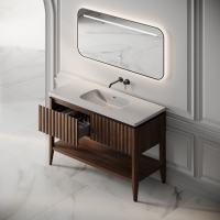 Kensington Vanity Unit & Stone Basin 1200mm Walnut