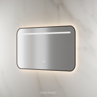 Lumiere Backlit & Demister Curved Mirror 1200mm Matte Black