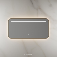 Lumiere Backlit & Demister Curved Mirror 1200mm Brushed Gold