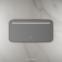 Lumiere Backlit & Demister Curved Mirror 1200mm Brushed Gold