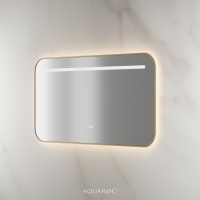 Lumiere Backlit & Demister Curved Mirror 1200mm Brushed Gold