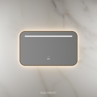 Lumiere Backlit & Demister Curved Mirror 1000mm Brushed Gold