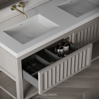 Belvedere Double Vanity Unit & Stone Basin 1400mm Sabbia Grigio Oak