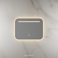 Lumiere Backlit & Demister Curved Mirror 800mm Brushed Gold