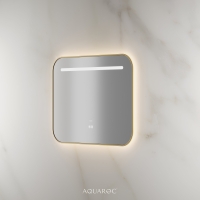 Lumiere Backlit & Demister Curved Mirror 800mm Brushed Gold