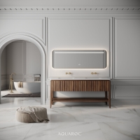 Kensington Double Vanity Unit & Stone Basin 1600mm Walnut