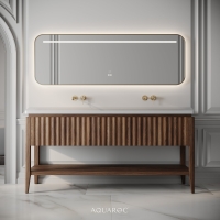 Kensington Double Vanity Unit & Stone Basin 1600mm Walnut
