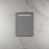 Lumiere Backlit & Demister Rectangle Mirror 600mm Brushed Gold