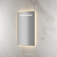 Lumiere Backlit & Demister Rectangle Mirror 600mm Brushed Gold