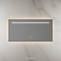 Lumiere Backlit & Demister Rectangle Mirror 1200mm Matte Black