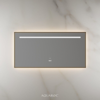 Lumiere Backlit & Demister Rectangle Mirror 1200mm Brushed Gold