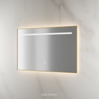 Lumiere Backlit & Demister Rectangle Mirror 1200mm Brushed Gold