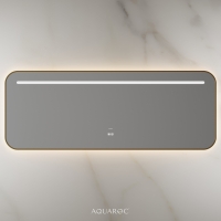 Lumiere Backlit & Demister Curved Mirror 1600mm Brushed Gold