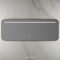 Lumiere Backlit & Demister Curved Mirror 1600mm Brushed Gold
