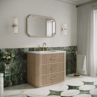 Savoy Vanity Unit & Stone Basin 1000mm Natural Oak