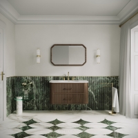 Savoy Wall Hung Vanity Unit & Stone Basin 1000mm Walnut