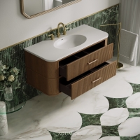 Savoy Wall Hung Vanity Unit & Stone Basin 1200mm Smoked Oak