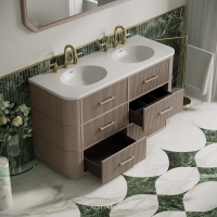 Savoy Double Vanity Unit & Stone Basin 1400mm Sabbia Grigio