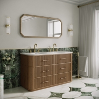 Savoy Double Vanity Unit & Stone Basin 1400mm Smoked Oak
