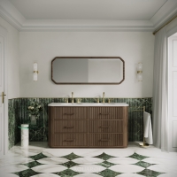Savoy Double Vanity Unit & Stone Basin 1600mm Walnut