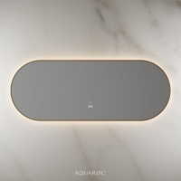 Lumiere Backlit & Demister Oval Mirror 1600mm Brushed Gold