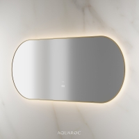 Lumiere Backlit & Demister Oval Mirror 1600mm Brushed Gold