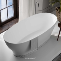Empressa Freestanding Stone Bath with Carrara Marble Base 1700mm