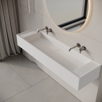 Ultra Wall Hung Double Stone Basin 1400mm