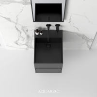 Kudos Matte Black Stone Vanity Unit 400mm