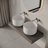 Serene Round Countertop Stone Basin 400mm