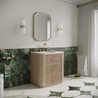 Savoy Vanity Unit & Stone Basin 800mm Natural Oak