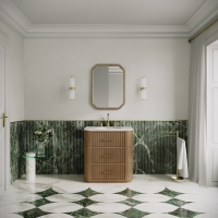 Savoy Vanity Unit & Stone Basin 800mm Smoked Oak