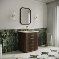 Savoy Vanity Unit & Stone Basin 800mm Walnut