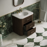Savoy Vanity Unit & Stone Basin 800mm Walnut
