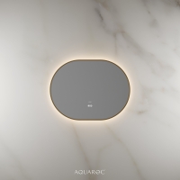 Lumiere Backlit & Demister Oval Mirror 800mm Brushed Gold