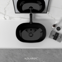 Florence Matte Black Countertop Stone Basin 500mm