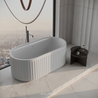 Athena Freestanding Fluted Stone Bath 1500mm
