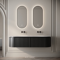 Belgravia Double Vanity Unit & Stone Basin 1600mm Matte Black