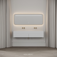 Nero Curved Stone Double Vanity Unit 1600mm