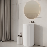 Athena Freestanding Fluted Stone Basin 450mm