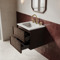 Soho Vanity Unit & Stone Basin Espresso Oak