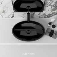 Camellia Matte Black Countertop Stone Basin 600mm