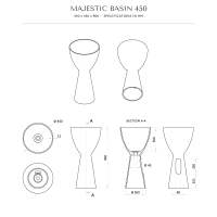 Majestic Freestanding Stone Basin 450mm