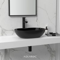 Florence Matte Black Countertop Stone Basin 500mm